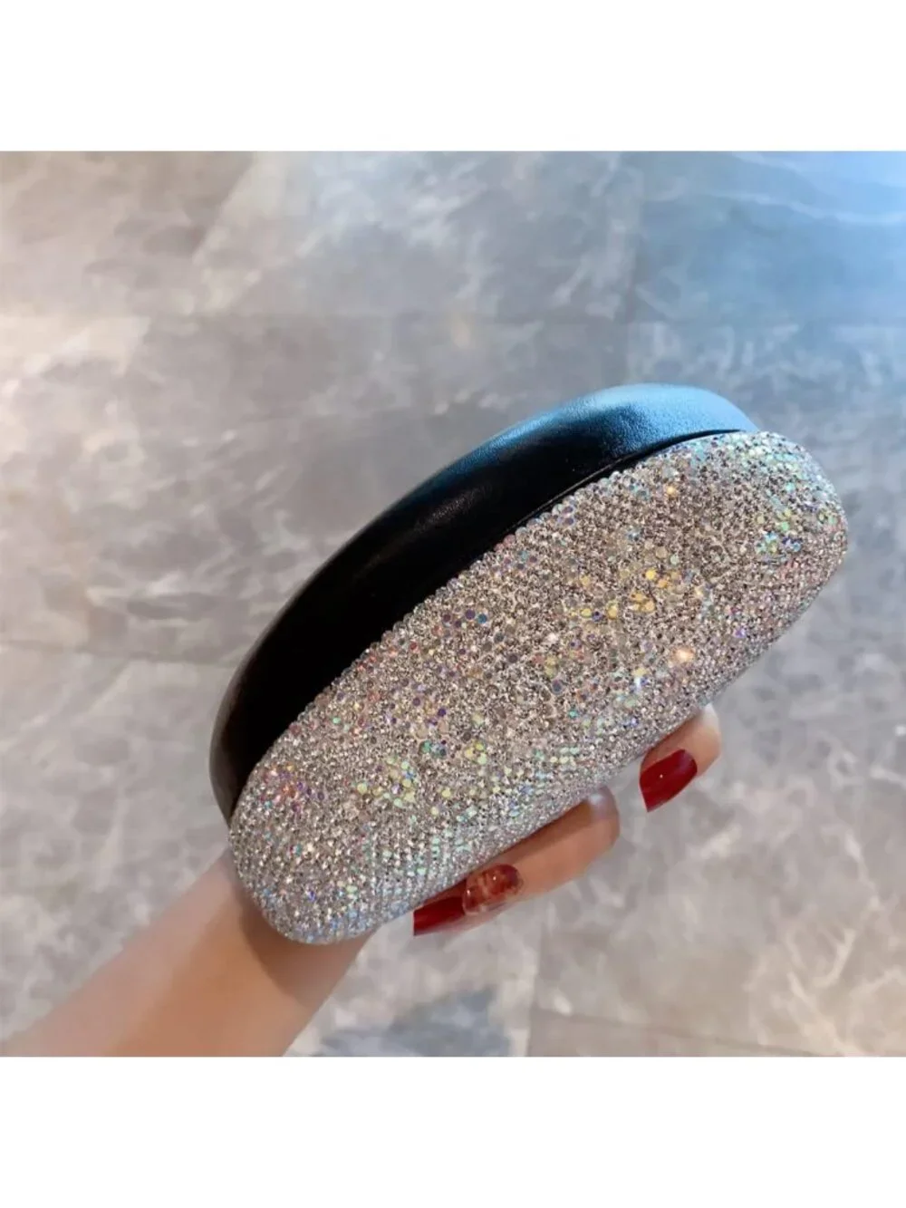 Bling Crystal Rhinestone Hard Shell Sunglasses Case - Large Eyeglass Storage